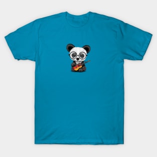 Baby Panda Playing German Flag Guitar T-Shirt